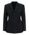 Balenciaga Hourglass Black Single-breasted Jacket With Notched Revers In Wool Woman In Black