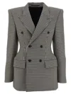 Balenciaga Embroidered Wool Blazer In Black