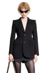 Balenciaga Hourglass Blazer In Wool Twill In Black