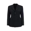 Balenciaga Hourglass Black Single-breasted Jacket With Notched Revers In Wool Woman