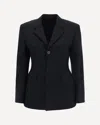 Balenciaga Hourglass Black Single-breasted Jacket With Notched Revers In Wool Woman