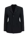 Balenciaga Single-breasted Wool Blazer In Black