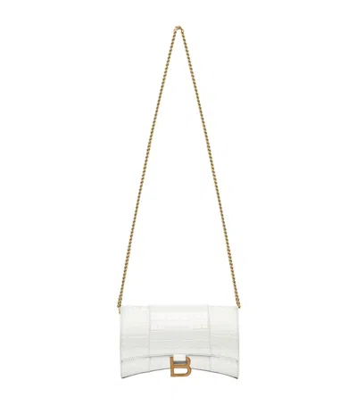 Balenciaga Hourglass Chain Wallet In White