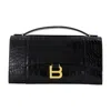 Balenciaga Hourglass Clutch In Black