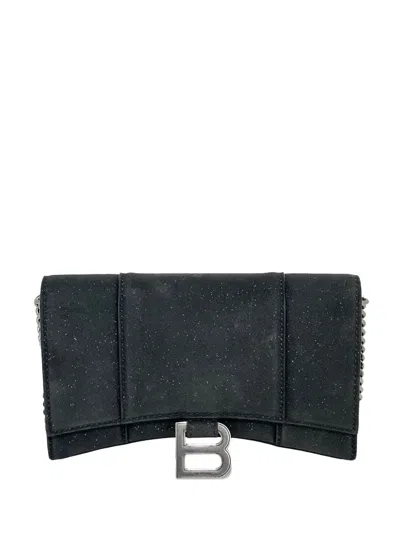 Pre-owned Balenciaga Hourglass Clutch Bag In Black