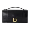 Balenciaga Women Horglss Poch Leather Handbag In Black