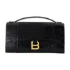 Balenciaga Hourglass Clutch In Black