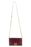 Balenciaga Hourglass Croc Embossed Patent Leather Wallet On A Chain In Multi