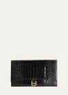 Balenciaga Hourglass Flat Clutch Bag In Black