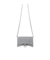 Balenciaga Hourglass Crocodile-effect Clutch Bag In White