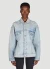 Balenciaga Hourglass Denim Jacket In Blue