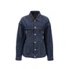 Balenciaga Collared Button-up Denim Jacket In Blue