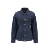 Balenciaga Collared Button-up Denim Jacket In Blue