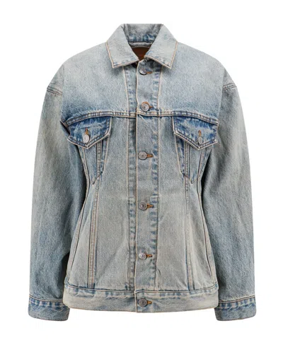 BALENCIAGA BALENCIAGA COLLARED BUTTON-UP DENIM JACKET