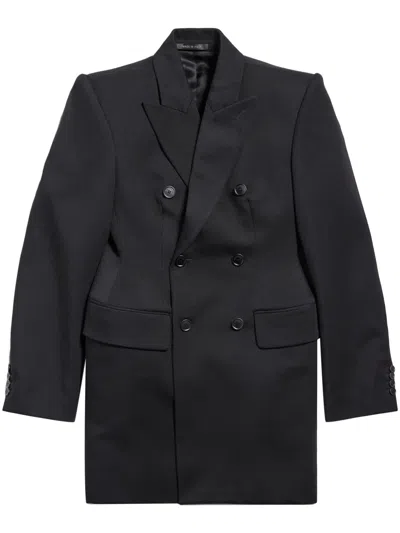 Balenciaga Women Wool Double-breasted Jacket In Black