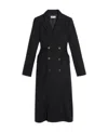 Balenciaga Hourglass Double-breasted Wool-blend Twill Coat In Black