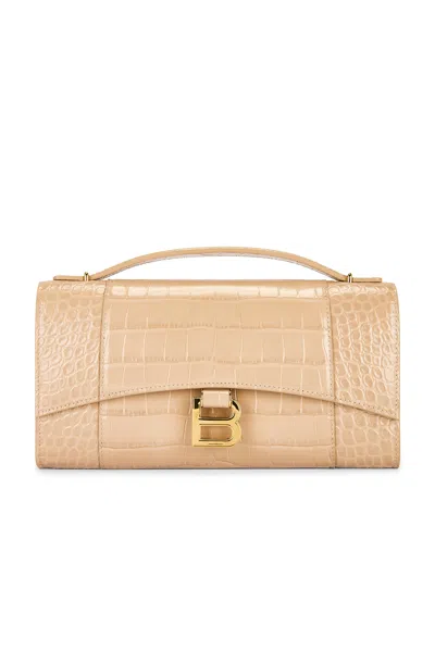 Balenciaga Hourglass Embossed Croc Pouch Handle Bag