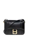 Balenciaga Black Leather Small Hourglass Crossbody Bag In Black