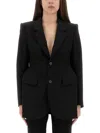 Balenciaga Single-breasted Wool Jacket In Black