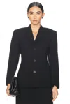 Balenciaga Single-breasted Wool Blazer In Black