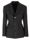 Balenciaga Single-breasted Wool Blazer In Black