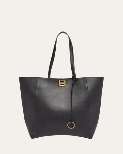 BALENCIAGA HOURGLASS LARGE SOFT LEATHER TOTE BAG
