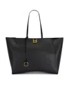 Balenciaga Large Hourglass Soft Leather Tote In Black