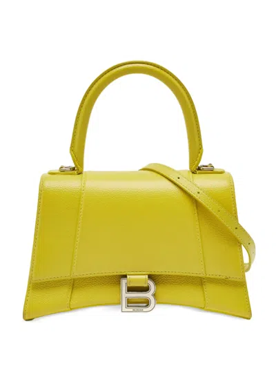 Pre-owned Balenciaga Hourglass Leather Tote Bag In Yellow
