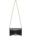 Balenciaga Hourglass Wallet On Chain Smallleathergoods In Black