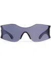 Balenciaga Logo-plaque Sunglasses In Blue