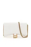 Balenciaga Hourglass Leather Wallet On Chain In White
