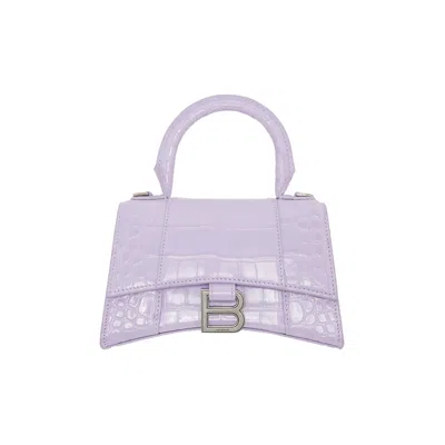 Pre-owned Balenciaga Hourglass Mini Shoulder Bag 'lilac' In Purple