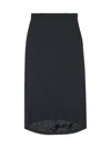 Balenciaga Black Hourglass Pinstripe Pencil Skirt