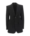 Balenciaga Hourglass Pinstripe Single-breasted Blazer In Black