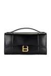 Balenciaga Women Horglss Poch Leather Handbag In Black