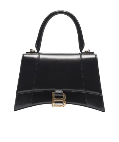 Balenciaga Black Leather Hourglass S Top Handle Bag