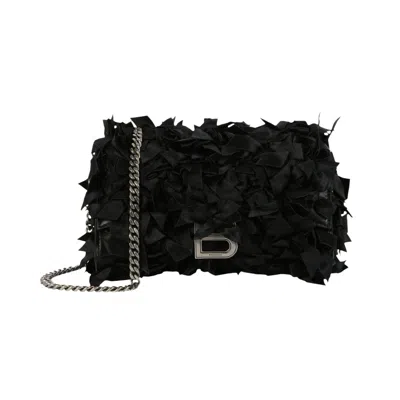 Pre-owned Balenciaga Hourglass Satin Bow Wallet On Chain 'black' | Women's Size Onesize