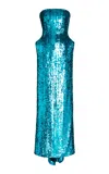 Balenciaga Hourglass Sequined Gown In Blue