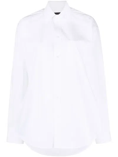Balenciaga Hourglass-shape Long-sleeved Shirt In White