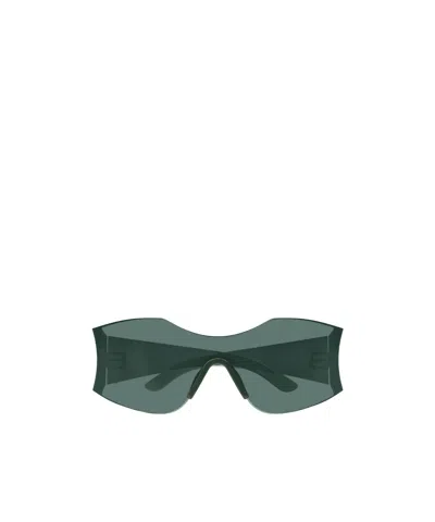 Balenciaga Hourglass Shield-frame Sunglasses In Green