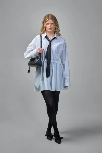 Balenciaga Hourglass Shirt Dress In White