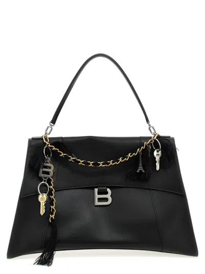 Balenciaga Hourglass Shoulder Bag In Black