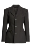 Balenciaga Single-breasted Wool Blazer In 1000 Black