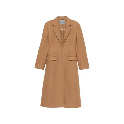 Balenciaga Hourglass Single-breasted Coat In Brown