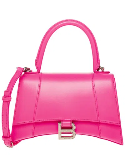 Balenciaga Hourglass Small Leather Bag In Pink