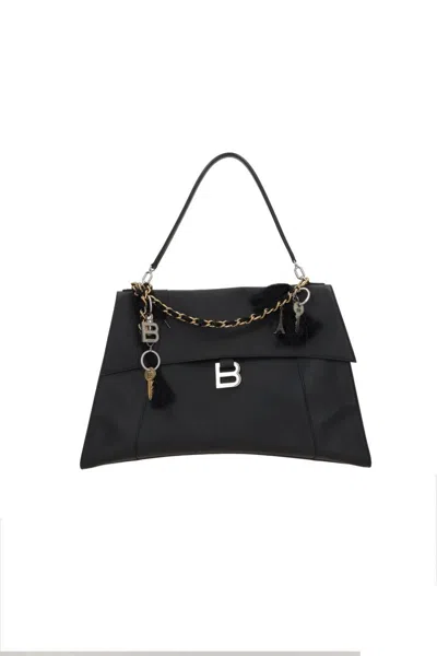Balenciaga Large Hourglass Soft Tote Bag In Black