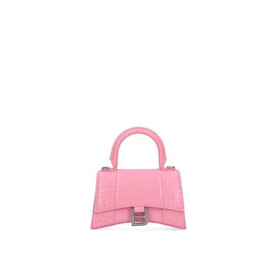 Balenciaga Hourglass Top Hand Bag In Pink