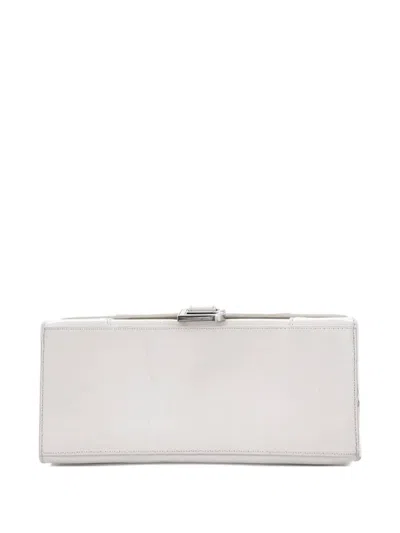 Pre-owned Balenciaga Hourglass Top Handle Bag Leather Small Satchel In Neutral