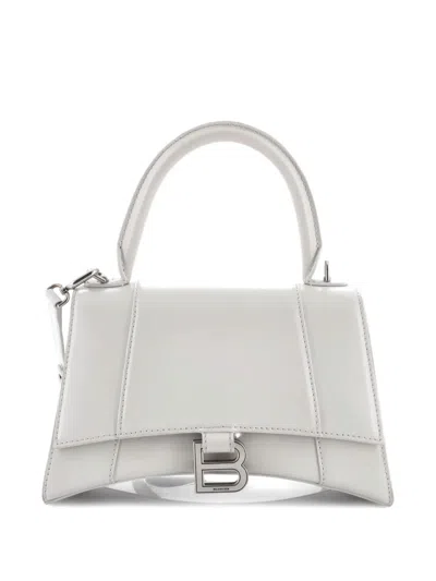 Pre-owned Balenciaga Hourglass Top Handle Bag Leather Small Satchel In White