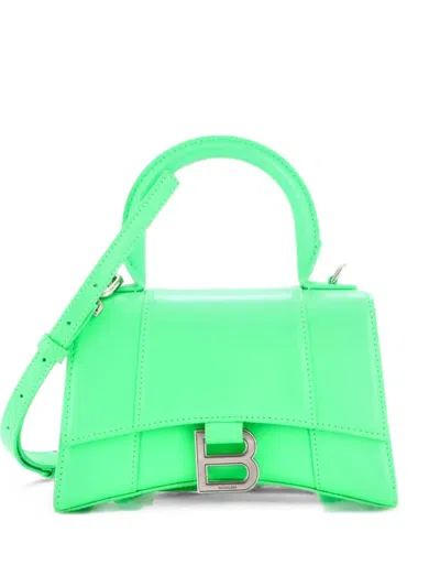 Pre-owned Balenciaga Hourglass Top Handle Bag Leather Xs Crossbody Bag In Green
